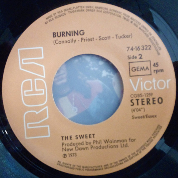The Sweet - Hell Raiser / Burning | RCA (74-16 322) - 4