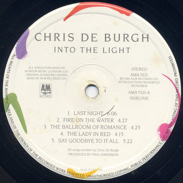 Chris de Burgh - Into The Light | A&M Records (AMA 5121) - 3