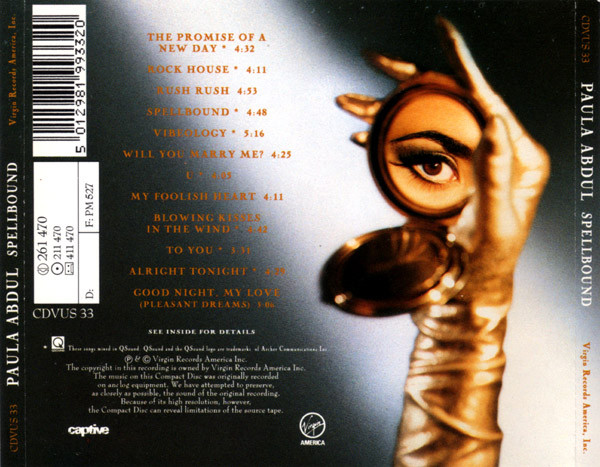 Paula Abdul - Spellbound | Virgin America (CDVUS 33) - 2