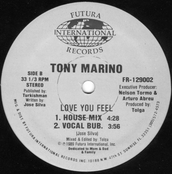 Tony Marino - Love You Feel | Futura International Records (FR-129002) - 2
