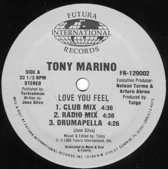 Tony Marino - Love You Feel | Futura International Records (FR-129002) - main