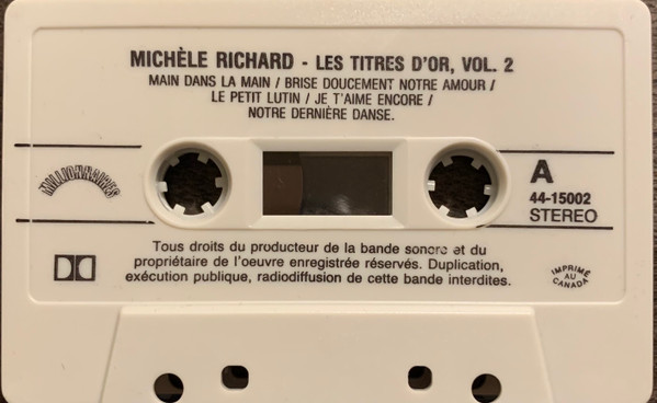 Michèle Richard - Les Titres D'Or Vol. 2 | Disques Mérite (44-15002) - 3 Michèle Richard - Les Titres D'Or Vol. 2 | Disques Mérite (44-15002) - 3