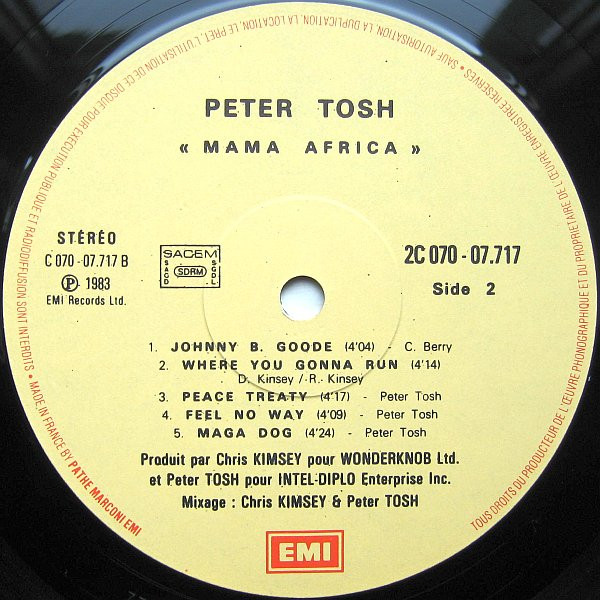 Peter Tosh - Mama Africa | EMI (2C 070-07717) - 4 Peter Tosh - Mama Africa | EMI (2C 070-07717) - 4