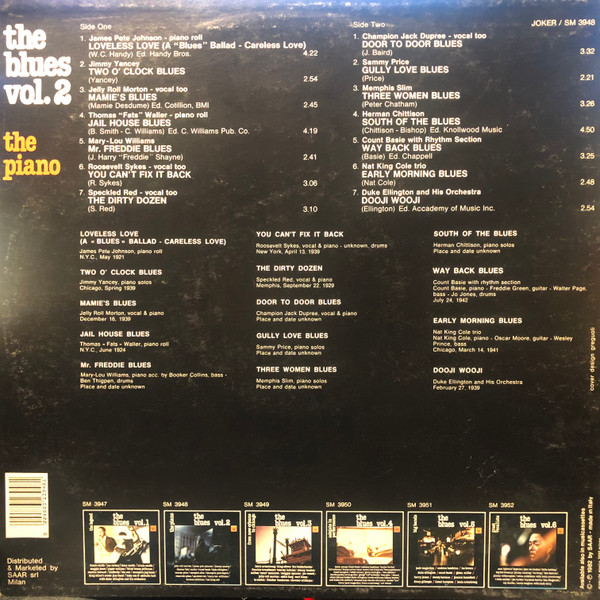 Various - The Piano, The Blues Vol. 2 | Joker (SM 3948) - 2 Various - The Piano, The Blues Vol. 2 | Joker (SM 3948) - 2