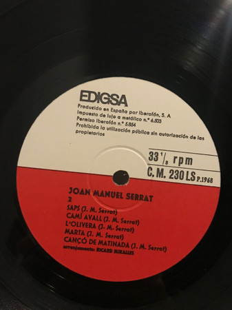 Joan Manuel Serrat - Com Ho Fa El Vent | Edigsa (C.M.230LS) - 4