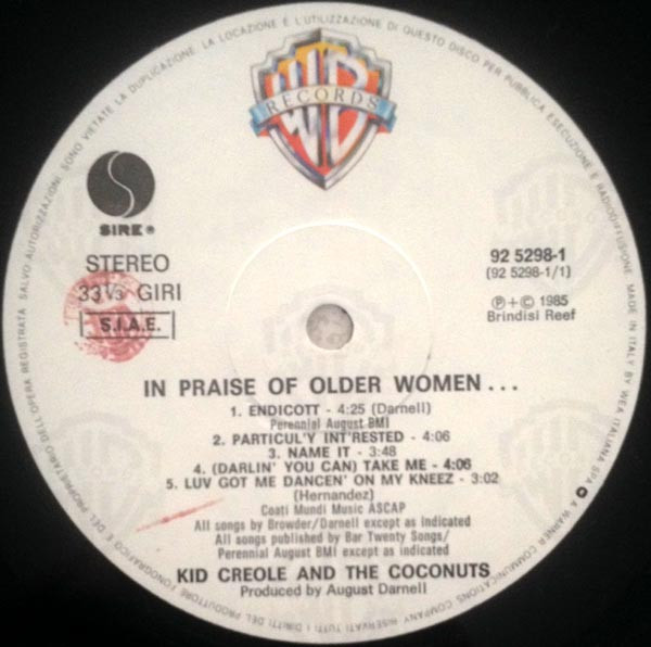 Kid Creole And The Coconuts - In Praise Of Older Women And Other Crimes | Warner Bros. Records (92 5298-1) - 3 Kid Creole And The Coconuts - In Praise Of Older Women And Other Crimes | Warner Bros. Records (92 5298-1) - 3