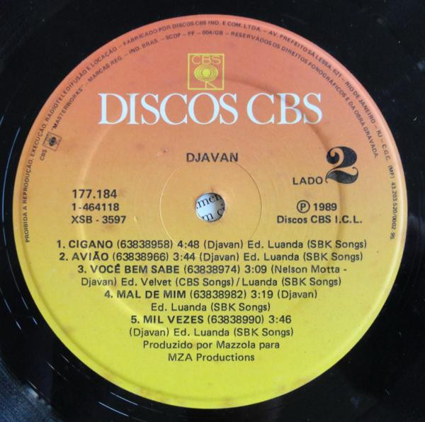 Djavan - Djavan | Discos CBS (177.184/1-464118) - 4