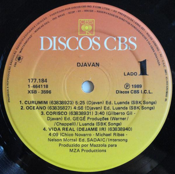 Djavan - Djavan | Discos CBS (177.184/1-464118) - 3