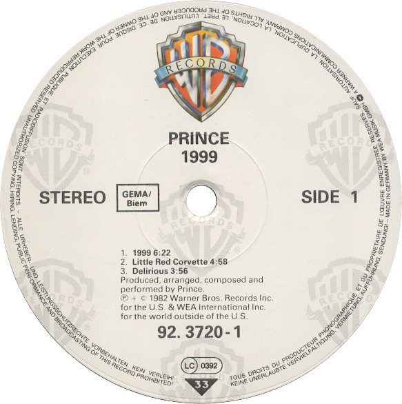 Prince - 1999 | Warner Bros. Records (92.3720-1) - 3 Prince - 1999 | Warner Bros. Records (92.3720-1) - 3