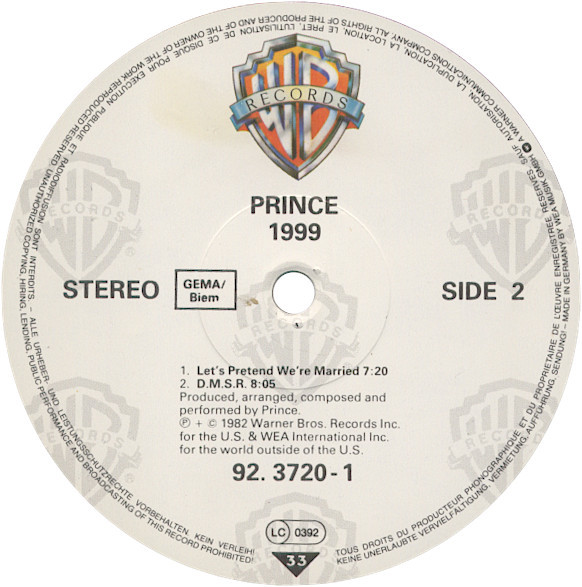 Prince - 1999 | Warner Bros. Records (92.3720-1) - 4 Prince - 1999 | Warner Bros. Records (92.3720-1) - 4