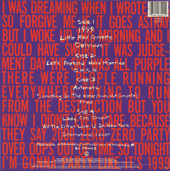 Prince - 1999 | Warner Bros. Records (92.3720-1) - 2 Prince - 1999 | Warner Bros. Records (92.3720-1) - 2