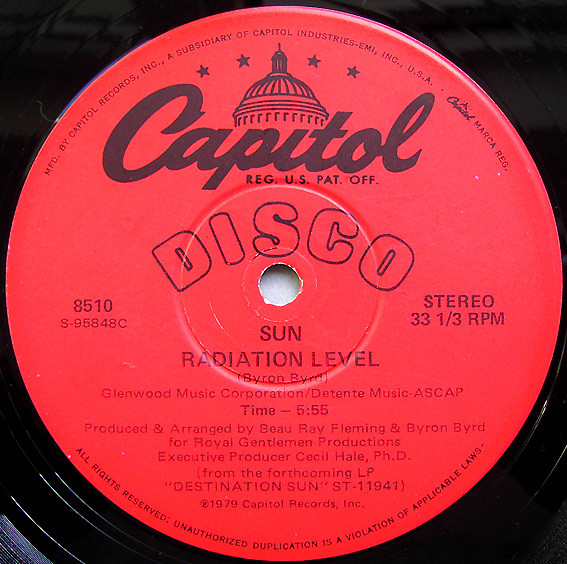 Sun - Radiation Level | Capitol Records (8510)