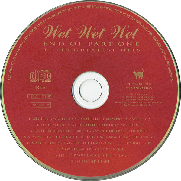 Wet Wet Wet - End Of Part One (Their Greatest Hits) | The Precious Organisation (518 477-2) - 3