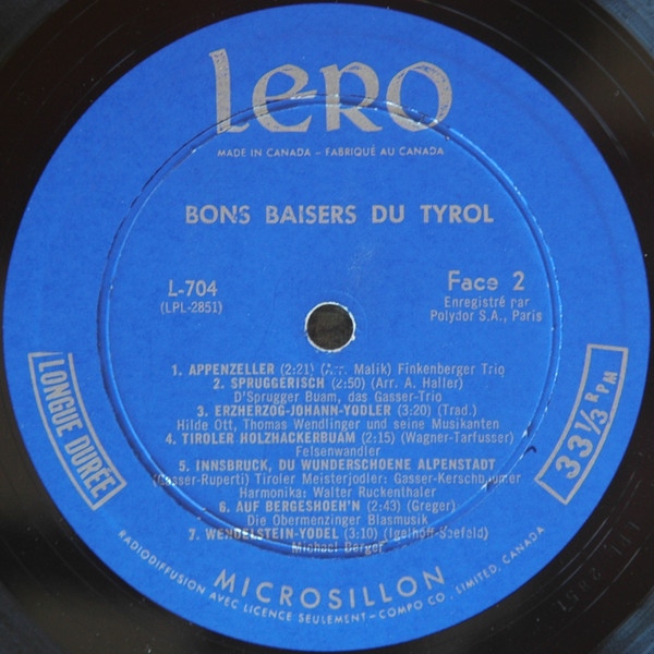 Various - Bons Baisers Du Tyrol | Lero (L-704) - 4 Various - Bons Baisers Du Tyrol | Lero (L-704) - 4