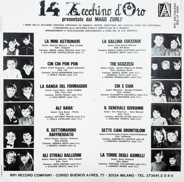 Various - 14° Zecchino D'Oro | Antoniano (RDZ LP 14209) - 2 Various - 14° Zecchino D'Oro | Antoniano (RDZ LP 14209) - 2