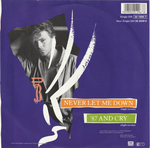 David Bowie - Never Let Me Down (Single Version) | EMI America (006-20 1996 7) - 2 David Bowie - Never Let Me Down (Single Version) | EMI America (006-20 1996 7) - 2