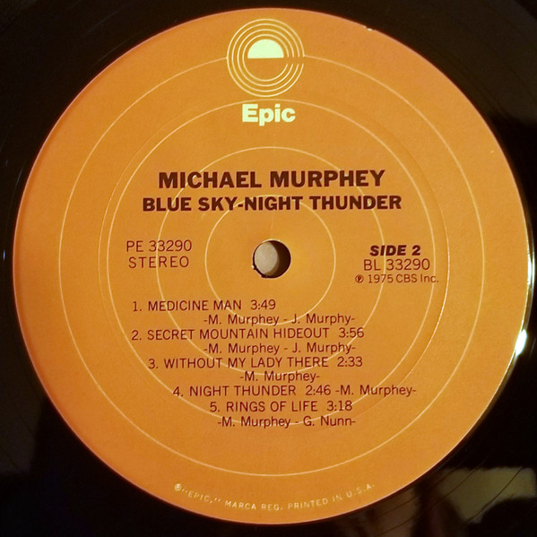 Michael Martin Murphey - Blue Sky-Night Thunder | Epic (PE 33290) - 2 Michael Martin Murphey - Blue Sky-Night Thunder | Epic (PE 33290) - 2