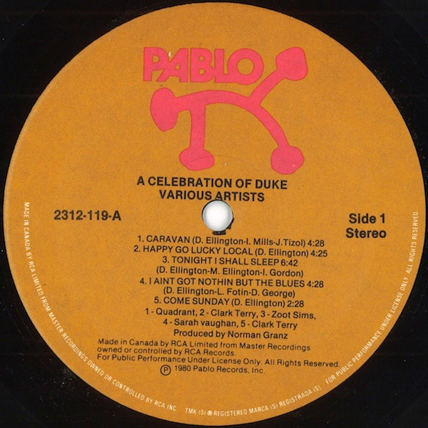 Zoot Sims , Sarah Vaughan , Clark Terry , Quadrant - A Celebration Of Duke | Pablo Today (2312-119) - 3 Zoot Sims , Sarah Vaughan , Clark Terry , Quadrant - A Celebration Of Duke | Pablo Today (2312-119) - 3
