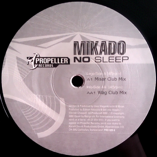 Mikado - No Sleep | Propeller Records (PRO 020-6) - 3