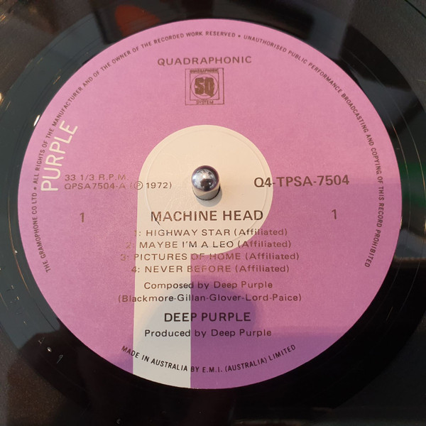 Deep Purple - Machine Head | Purple Records (Q4-TPSA-7504) - 2 Deep Purple - Machine Head | Purple Records (Q4-TPSA-7504) - 2