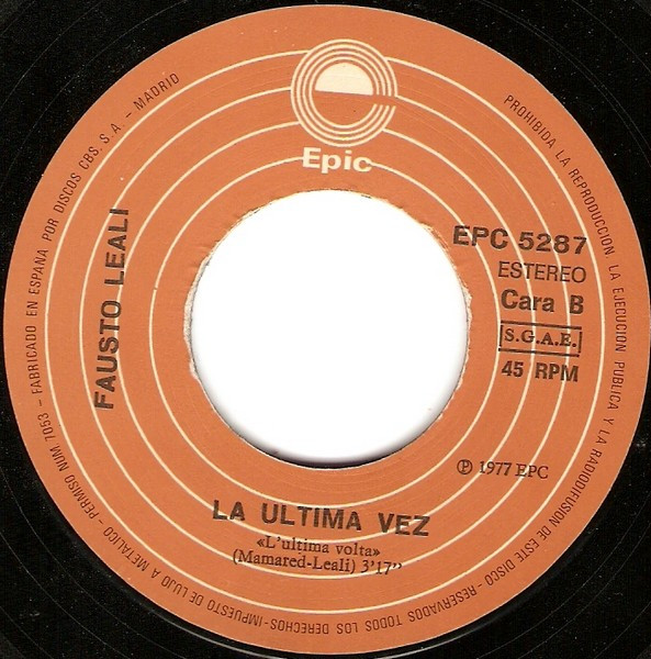Fausto Leali - Yo Caminaré | Epic (EPC 5287) - 4