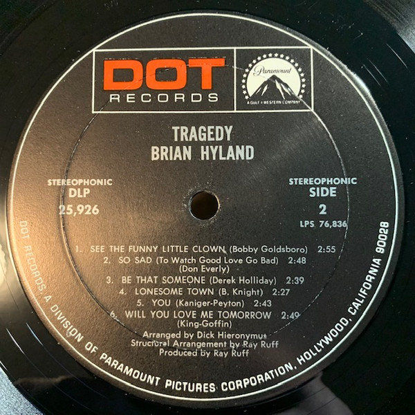 Brian Hyland - Tragedy - A Million To One | Dot Records (DLP 25926) - 4