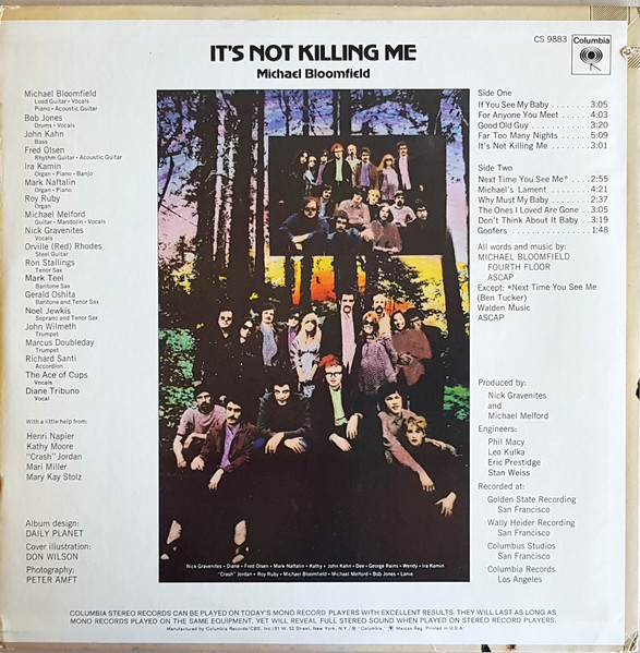 Mike Bloomfield - It's Not Killing Me | Columbia (CS 9883) - 2 Mike Bloomfield - It's Not Killing Me | Columbia (CS 9883) - 2