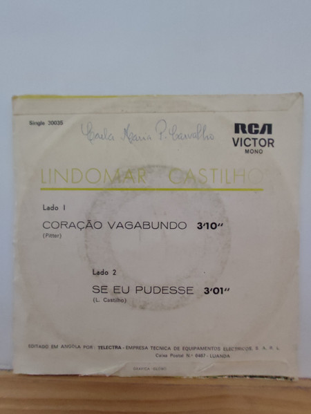 Lindomar Castilho - Coração Vagabundo / Se Eu Pudesse | RCA Victor (Single 30 035) - 2