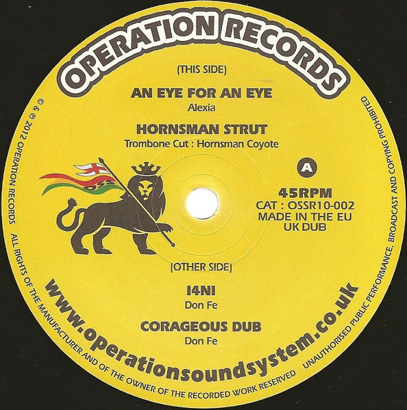 Alexia / Hornsman Coyote / Don Fe - An Eye For An Eye / Hornman Strut / 14Ni / Corageous Dub | Operation Records (OSSR10-002) - main Alexia / Hornsman Coyote / Don Fe - An Eye For An Eye / Hornman Strut / 14Ni / Corageous Dub | Operation Records (OSSR10-002) - main