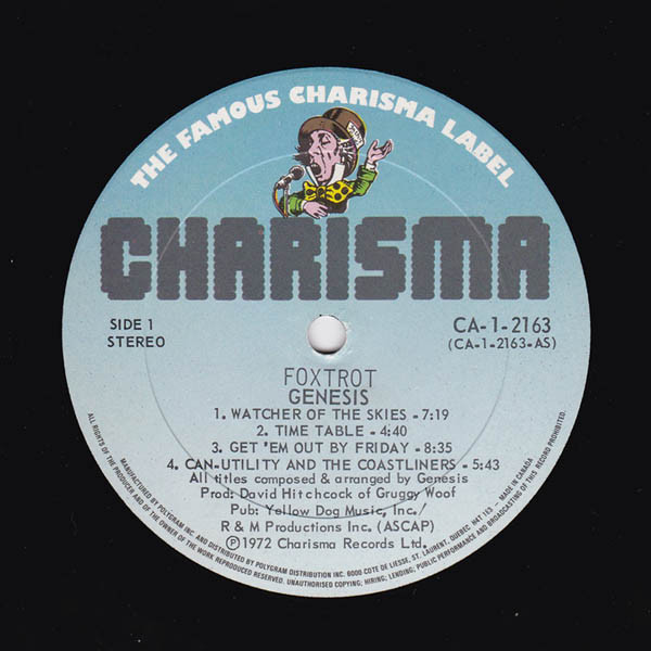 Genesis - Foxtrot | Charisma (CA-1-2163) - 4