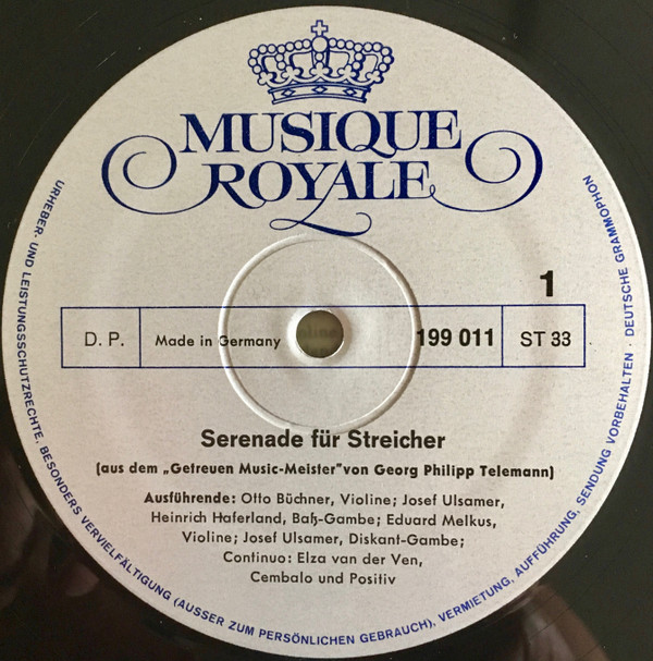 Georg Philipp Telemann - Serenade Für Streicher | Musique Royale (199 011) - 2