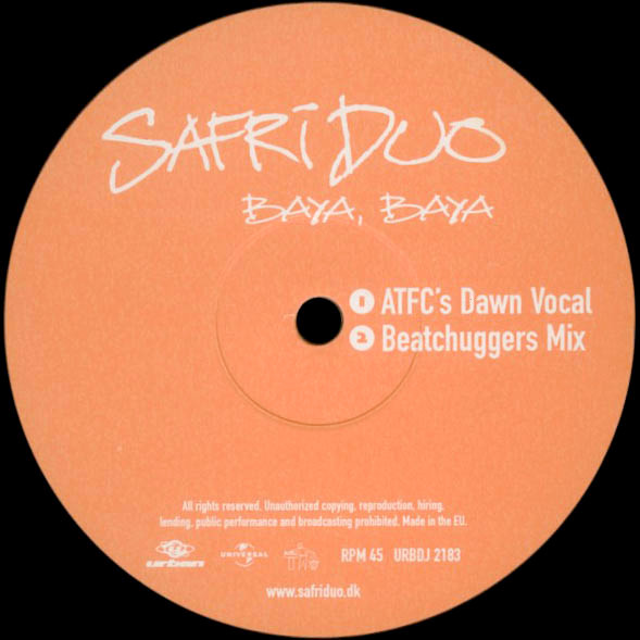 Safri Duo - Baya, Baya | Urban (URBDJ 2183) - main