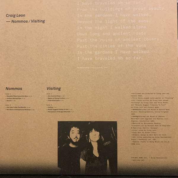Craig Leon - Nommos / Visiting - Anthology Of Interplanetary Folk Music Vol. 1 | Rvng Intl. (ReRVNG04) - 2 Craig Leon - Nommos / Visiting - Anthology Of Interplanetary Folk Music Vol. 1 | Rvng Intl. (ReRVNG04) - 2