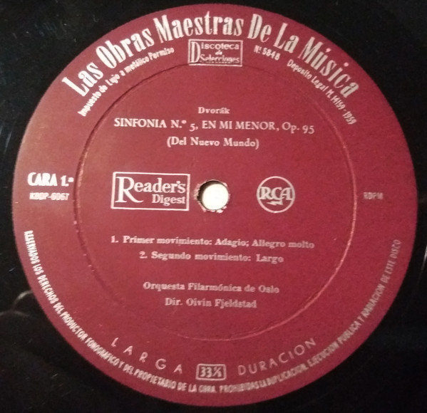 Antonín Dvořák - Oslo Filharmoniske Orkester • Director: Øivin Fjeldstad - Sinfonía Del Nuevo Mundo - 5ª En Mi Menor, Op. 95 | Reader's Digest (RDPM) - 3 Antonín Dvořák - Oslo Filharmoniske Orkester • Director: Øivin Fjeldstad - Sinfonía Del Nuevo Mundo - 5ª En Mi Menor, Op. 95 | Reader's Digest (RDPM) - 3