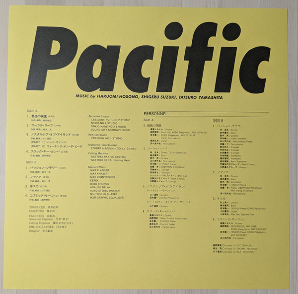 Haruomi Hosono , Shigeru Suzuki , Tatsuro Yamashita - Pacific | Great Tracks (MHJL 362) - 4 Haruomi Hosono , Shigeru Suzuki , Tatsuro Yamashita - Pacific | Great Tracks (MHJL 362) - 4
