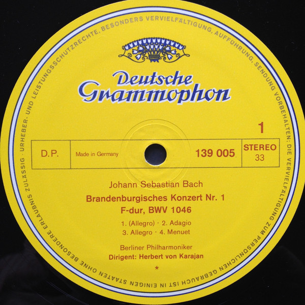 Johann Sebastian Bach , Herbert von Karajan - Berliner Philharmoniker - Brandenburgische Konzerte NR. 1, 2 & 3 | Deutsche Grammophon (139 005) - 3