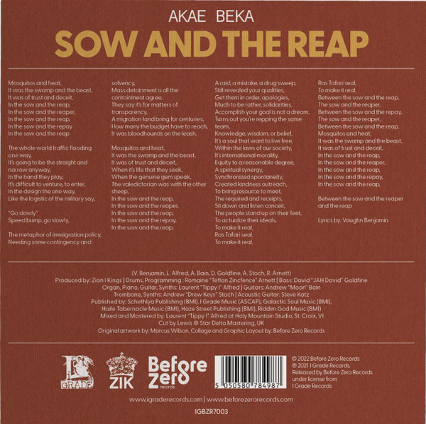 Akae Beka - Sow And The Reap | Before Zero Records (IGBZR7003) - 2