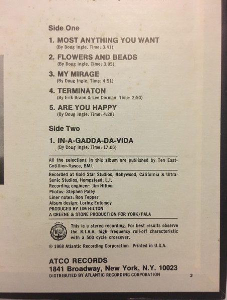 Iron Butterfly - In-A-Gadda-Da-Vida | ATCO Records (SD 33-250) - 3 Iron Butterfly - In-A-Gadda-Da-Vida | ATCO Records (SD 33-250) - 3