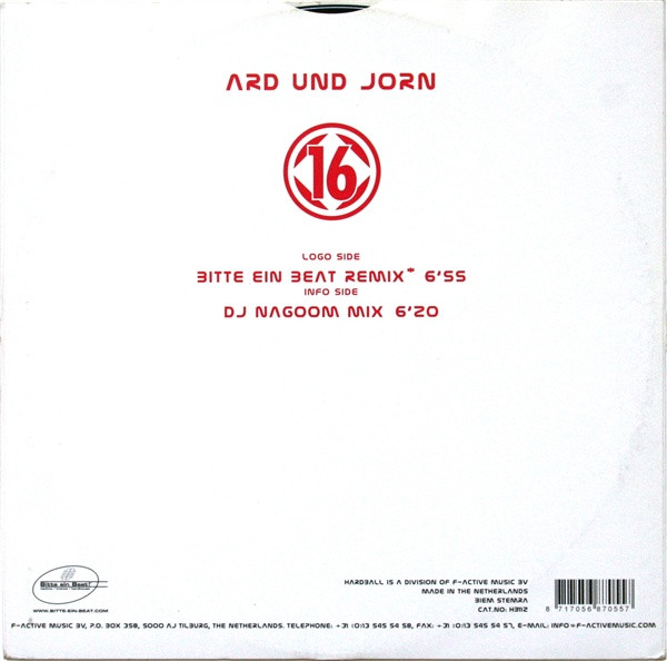 Ard Und Jorn - 16 (Bitte Ein Beat Remix !) | Hardball Records (HB112) - 2