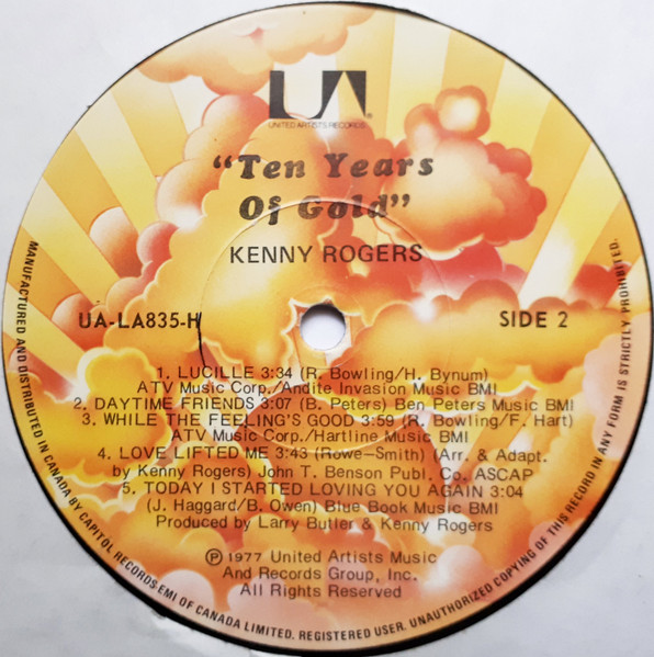 Kenny Rogers - Ten Years Of Gold | United Artists Records (UA-LA835-H) - 4 Kenny Rogers - Ten Years Of Gold | United Artists Records (UA-LA835-H) - 4