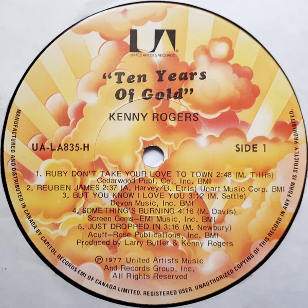 Kenny Rogers - Ten Years Of Gold | United Artists Records (UA-LA835-H) - 3 Kenny Rogers - Ten Years Of Gold | United Artists Records (UA-LA835-H) - 3