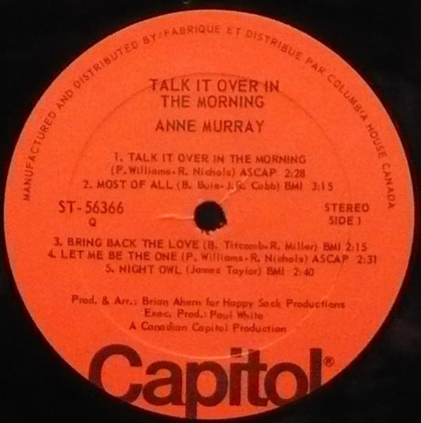Anne Murray - Talk It Over In The Morning | Capitol Records (ST 56366) - 2 Anne Murray - Talk It Over In The Morning | Capitol Records (ST 56366) - 2