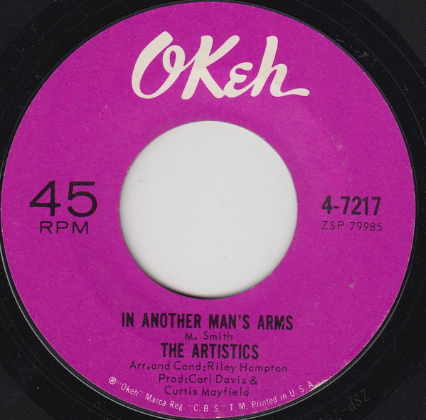 The Artistics - Patty Cake / In Another Man's Arms | Okeh (4-7217) - 2
