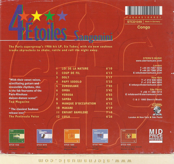 Quatre Etoiles - Sangonini | Stern's Africa (STCD 1049) - 2 Quatre Etoiles - Sangonini | Stern's Africa (STCD 1049) - 2