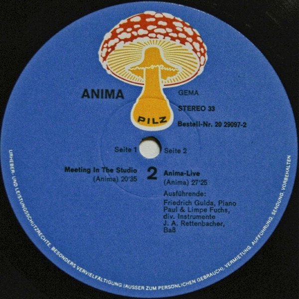 Anima , Limpe Fuchs , Friedrich Gulda , Paul Fuchs , Johann Anton Rettenbacher - Anima | Pilz (20 29097-2) - 4