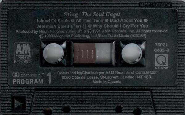 Sting - The Soul Cages | A&M Records (75021 6405 4) - 3 Sting - The Soul Cages | A&M Records (75021 6405 4) - 3