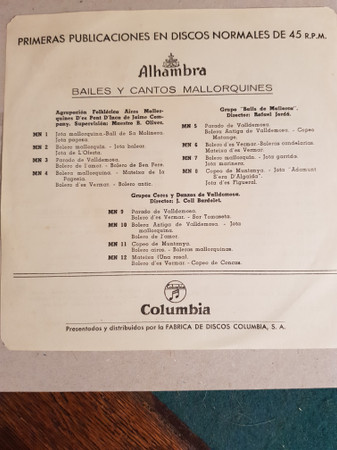 Cobla Barcelona - Souvenir From Spain - Sardanas En La Costa Brava | Alhambra (MN. 32) - 4