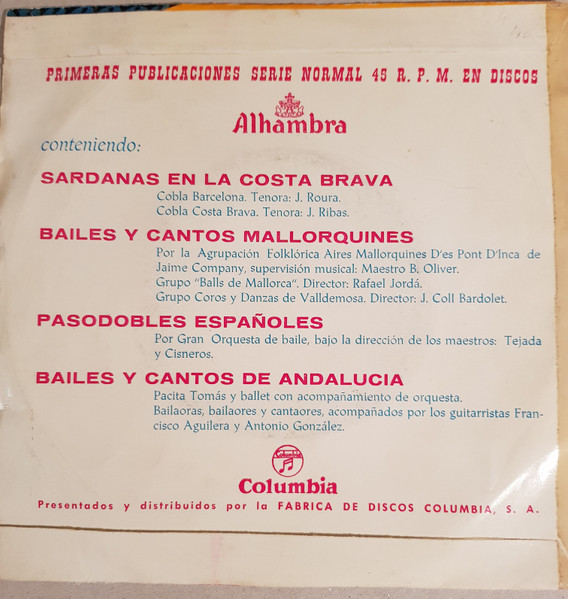 Cobla Barcelona - Souvenir From Spain - Sardanas En La Costa Brava | Alhambra (MN. 32) - 2