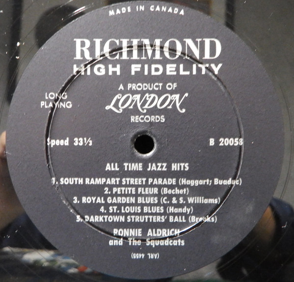 Ronnie Aldrich And The Squadcats - All Time Jazz Hits [Vinyl] | Richmond (B 20058) - 3