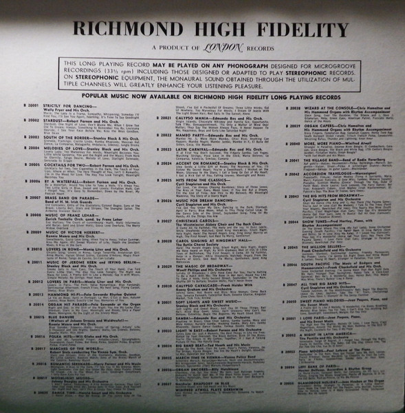 Ronnie Aldrich And The Squadcats - All Time Jazz Hits [Vinyl] | Richmond (B 20058) - 2